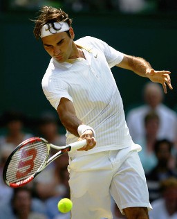 Roger Federer of Switzerland at Wimbledon